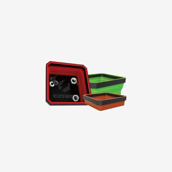 EZRED - EZR-BCK18 EZTRAY Magnetic Collapsible Parts Tray Organizer, Made of Silica and ABS, For Tool Parts, Set of 3
