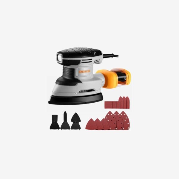 Detail Sander: DEKOPRO Multi-Function Mouse Sander Electric Sander Tool Corded Palm Sanders with Dust Collector, 3 Additional Attachments &12pc Sandpapers for Sanding,Polishing,Removing Paint in Home